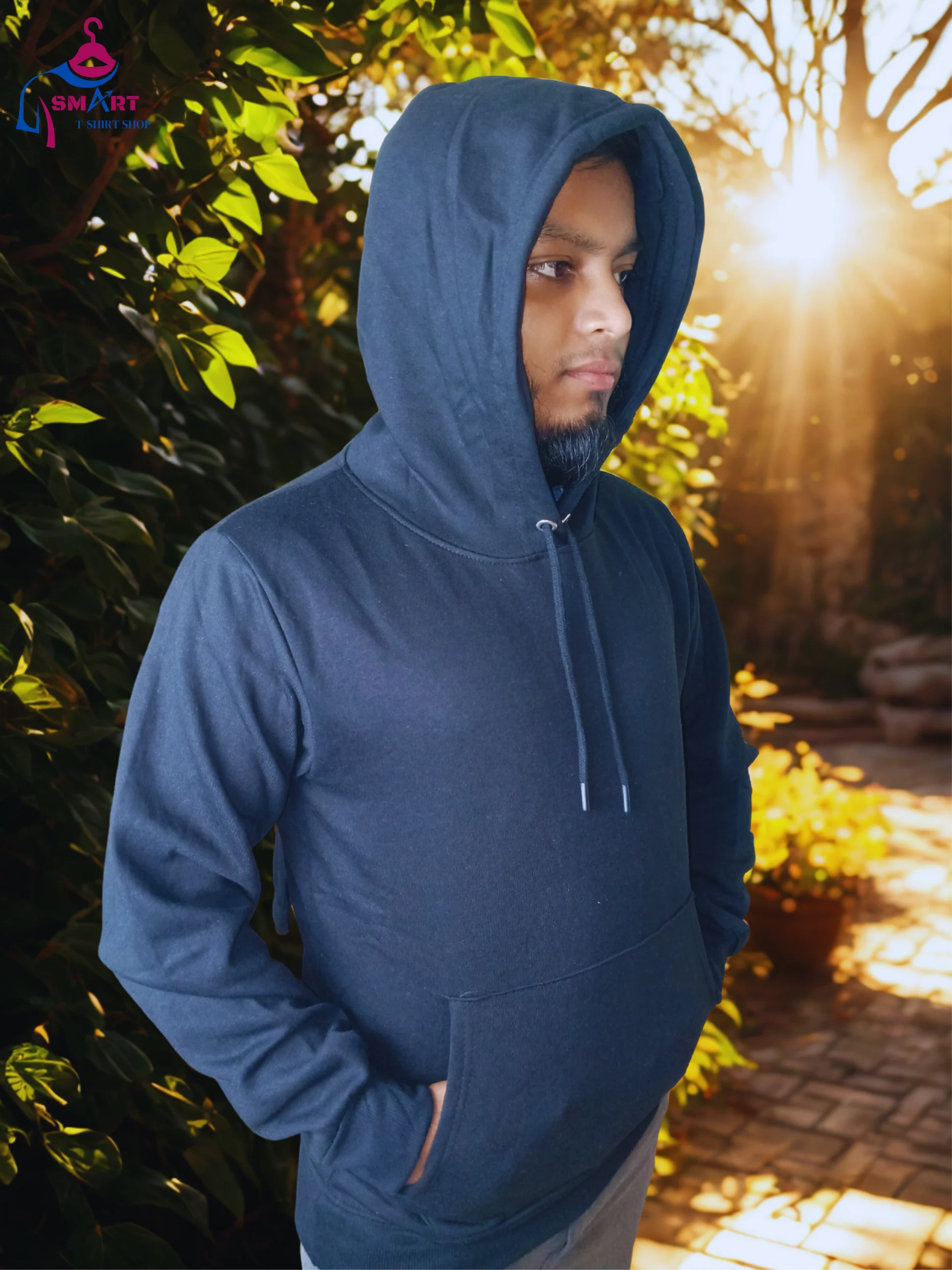 (Navy blue Solid hoodie) (Navy blue Solid hoodie)