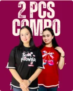 সাইট কাটিং ড্রপ-শোল্ডার টি-শার্ট Combo (Black and Maroon)