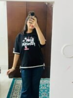 সাইট কাটিং ড্রপ-শোল্ডার টি-শার্ট Combo (Black and Maroon) - Image 3