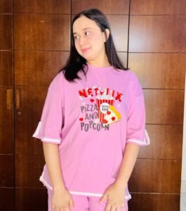 Light purple drop shoulder