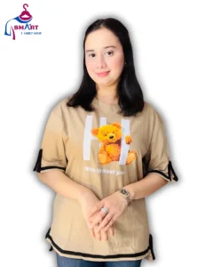 Site Cutting Drop-Shoulder T-Shirt (Beige)