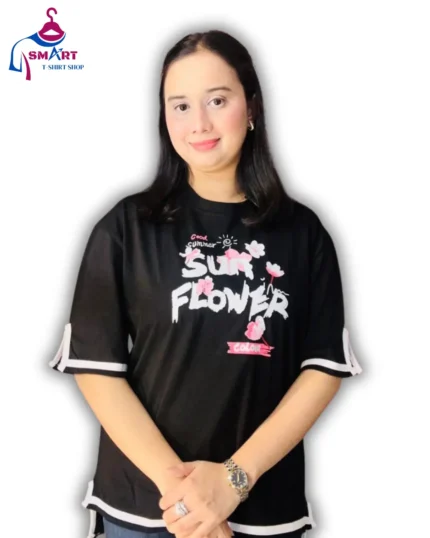 Site Cutting Drop-Shoulder T-Shirt (Black)