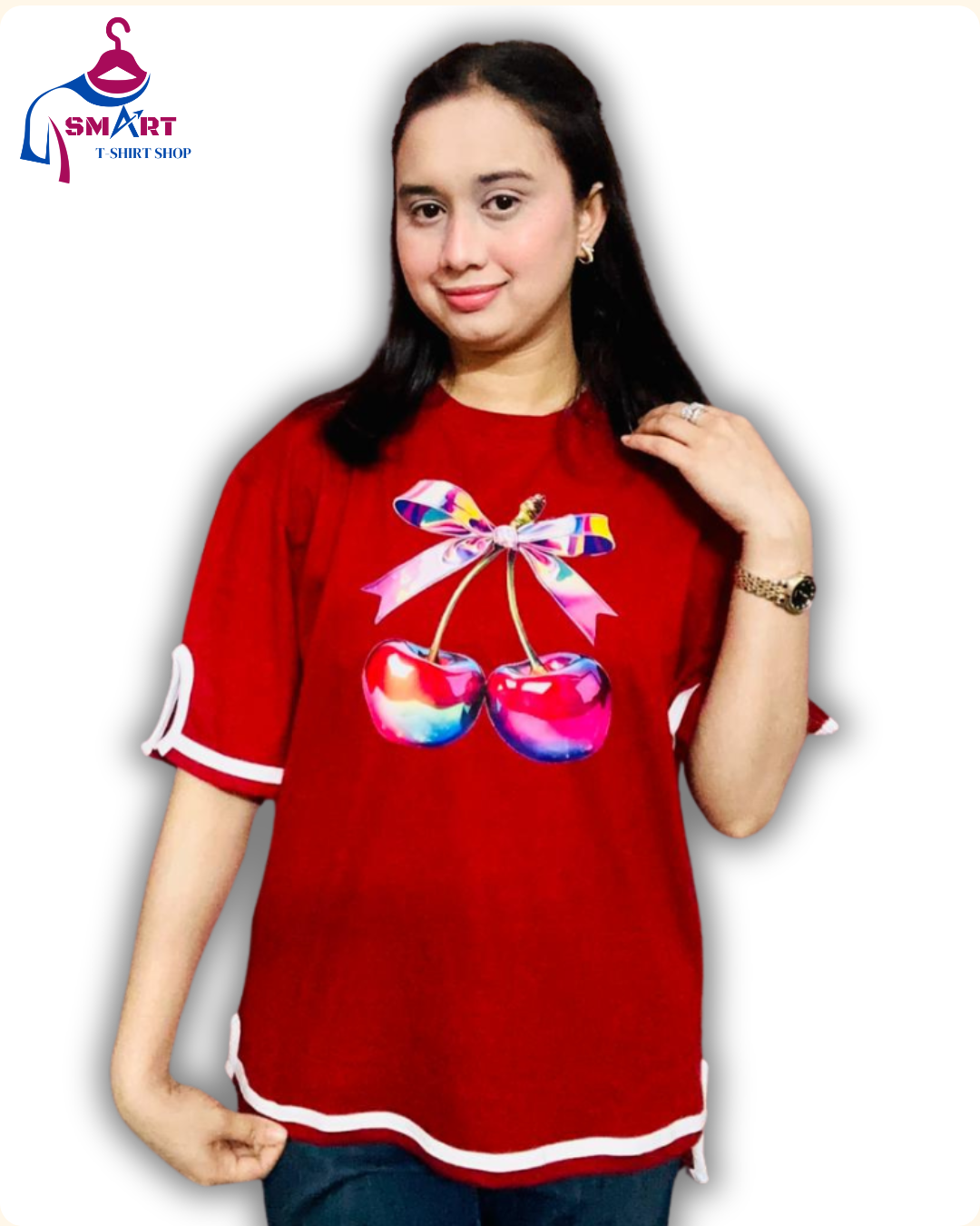 Site Cutting Drop-Shoulder T-Shirt Maroon Site Cutting Drop-Shoulder T-Shirt Maroon